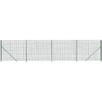 vidaXL Clôture grillagée avec bride de sol vert 1,6x10 m