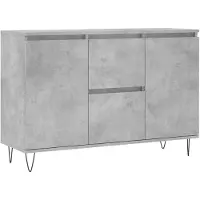 vidaXL Sideboard gris béton 101,5x35x70 cm Bois composite