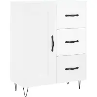 vidaXL Sideboard blanc brillant 69,5x34x90 cm Bois composite