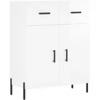 vidaXL Sideboard blanc brillant 69,5x34x90 cm Bois composite