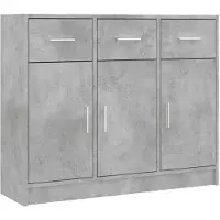 vidaXL Sideboard gris béton 91x28x75 cm Bois composite