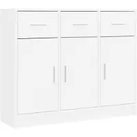 vidaXL Sideboard Blanc 91x28x75 cm Bois composite