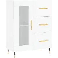 vidaXL Sideboard blanc brillant 69,5x34x90 cm Bois composite