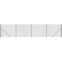vidaXL Clôture grillagée avec bride au sol Anthracite 1,6x10 m
