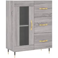 vidaXL Sideboard Gris Sonoma 69,5x34x90 cm Matériau dérivé du bois