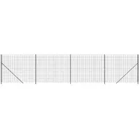 vidaXL Clôture grillagée avec bride au sol Anthracite 1,4x10 m