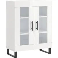 vidaXL Sideboard blanc brillant 69,5x34x90 cm Bois composite