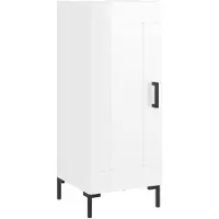 vidaXL Sideboard blanc brillant 34,5x34x90 cm Matériau dérivé du bois