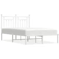 vidaXL Cadre de lit avec tête de lit en métal blanc 120x190 cm