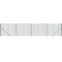 vidaXL Clôture grillagée avec douilles de sol Vert 2,2x10 m