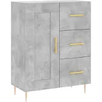 vidaXL Sideboard gris béton 69,5x34x90 cm Bois composite