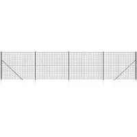 vidaXL Clôture grillagée avec douilles de sol Anthracite 1,4x10 m