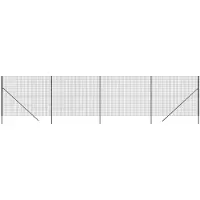 vidaXL Clôture grillagée Anthracite 1,8x10 m Acier galvanisé