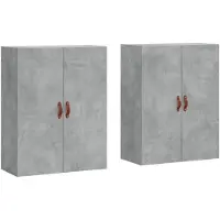 vidaXL Armoires murales 2 pcs. Gris béton 69,5x34x90 cm