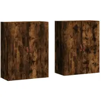 vidaXL Armoires murales 2 pcs. Chêne fumé 69,5x34x90 cm