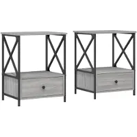 vidaXL Tables de chevet 2 pcs sonoma gris 50x41x65 cm bois ingénierie