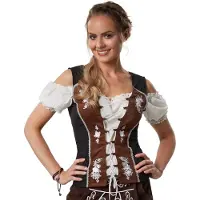 TecTake Dressforfun - Costume Blouse Sissi - Blouse Dirndl avec encolure Carmen, dentelle et détails en dentelle - Oktoberfest Dress Up - Taille L