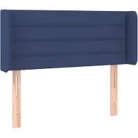 vidaXL Tête de lit avec oreilles bleu 83x16x78/88 cm Tissu