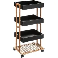 Five 4 Levels Bathroom Trolley Noir