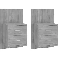 vidaXL Tables de chevet murales 2 pcs Sonoma gris