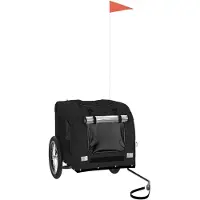 vidaXL Remorque pour vélo Chiens Noir Tissu Oxford et fer