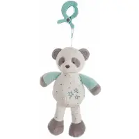 Creaciones Llopis Peluche avec hochet intégré Os de panda turquoise 25cm