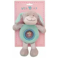 Out of the blue Peluche avec hochet intégré Chien vert 25cm