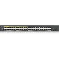 Zyxel GS1900-48HPv2, routeur Gigabit Ethernet administrable de couche 2 (10/100/1000) avec alimentation par Ethernet (PoE), noir