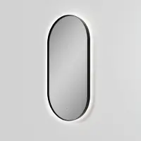 Luca Varess Nero miroir ovale noir lumineux et anti-buée 90 x 45 cm