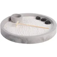Esschert Design Jardin Zen Rond 24 Cm Béton Gris