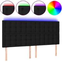 vidaXL Tête de lit LED noir 200x5x118/128 cm Tissu
