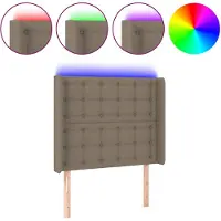 vidaXL Tête de lit LED Taupe 93x16x118/128 cm Tissu