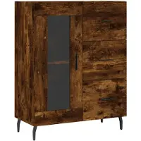 vidaXL Sideboard chêne fumé 69,5x34x90 cm bois composite