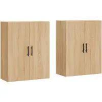 vidaXL Armoires murales 2 pcs. chêne Sonoma 69,5x34x90 cm