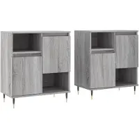 vidaXL Sideboards 2 pcs. Gris Sonoma Matériau dérivé du bois