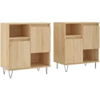 vidaXL Sideboards 2 pcs. chêne Sonoma bois composite