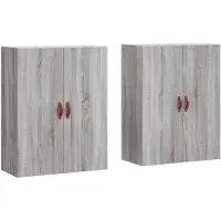 vidaXL Armoires murales 2 pcs. Gris Sonoma 69,5x34x90 cm