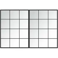 vidaXL Miroirs muraux 2 pcs noir 80x60 cm métal