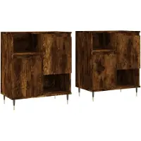 vidaXL Sideboards 2 pcs. Chêne fumé Bois composite