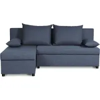 Cstore CANAPÉ CLIC-CLAC ¿ TISSU BLEU ¿ L 192 X P 143 X H 79 CM ¿ JOSS - FABRIQUÉ EN UKRAINE