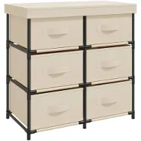 vidaXL Armoire de rangement avec 6 tiroirs 55x29x55 cm Crème Acier