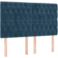 vidaXL Têtes de lit 4 pcs. Bleu foncé 80x7x78/88 cm velours