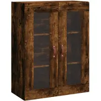 vidaXL Armoire murale chêne fumé 69,5x34x90 cm