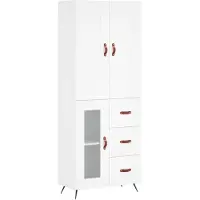 vidaXL Highboard blanc 69,5x34x180 cm Bois composite