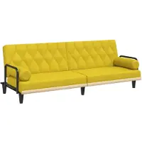 vidaXL Canapé-lit avec accoudoirs Tissu jaune clair