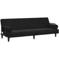 vidaXL Canapé-lit avec accoudoirs noir velours