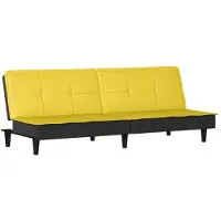 vidaXL Canapé-lit jaune clair tissu