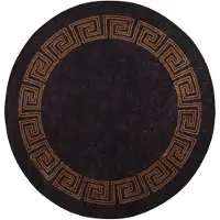 vidaXL Tapis lavable noir et doré Ø 200 cm antidérapant