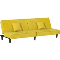 vidaXL Canapé-lit jaune velours