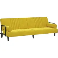 vidaXL Canapé-lit avec accoudoirs jaune velours